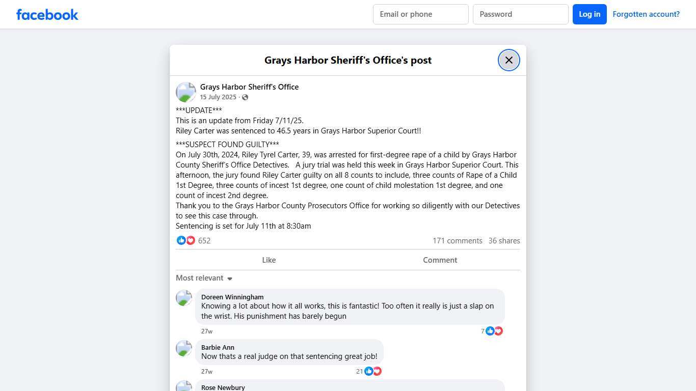 ***UPDATE*** This is an... - Grays Harbor Sheriff's Office Facebook